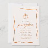 Invitation Un petit Citrouille est sur le chemin Baby shower (Devant)