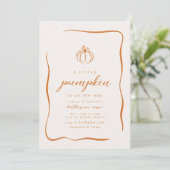 Invitation Un petit Citrouille est sur le chemin Baby shower (Debout devant)