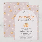 Invitation Un Petit Citrouille est sur le chemin Baby shower (Devant / Derrière)