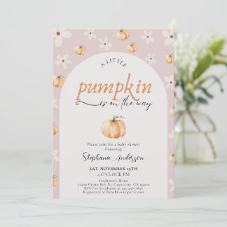 Invitation Un Petit Citrouille est sur le chemin Baby shower