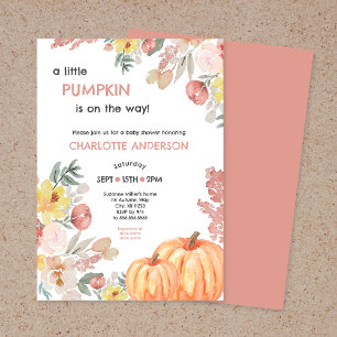 Invitation Un petit citrouille est sur le chemin du baby show