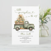 Invitation Un Petit Citrouille Est Sur Le Chemin Du Baby show (Debout devant)