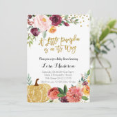 Invitation Un petit Citrouille est sur le chemin du Baby show (Debout devant)