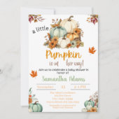 Invitation Un petit Citrouille est sur son chemin Baby shower (Devant)