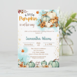 Invitation Un petit Citrouille est sur son chemin Baby shower