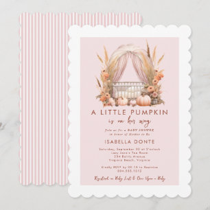 Invitation Un petit Citrouille est sur son chemin Girl Baby s