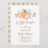 Invitation Un petit Citrouille est un Baby shower (Devant / Derrière)