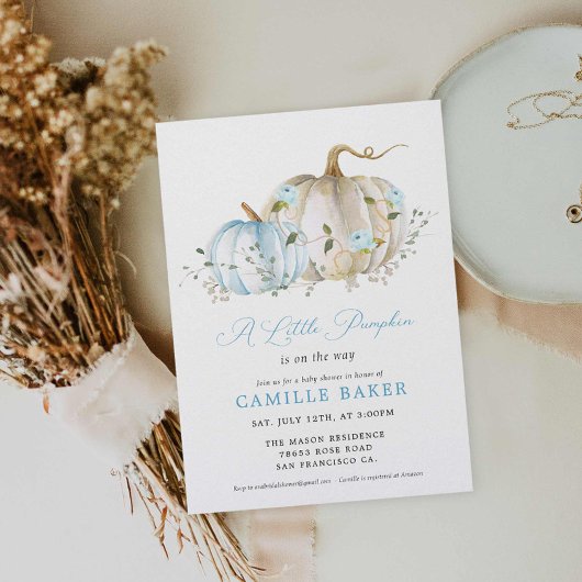 Invitation Un petit Citrouille Fall Boy Baby shower Invitatio