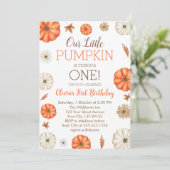 Invitation Un Petit Citrouille Fête Son Premier Anniversaire (Debout devant)