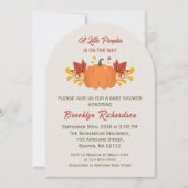 Invitation Un Petit Citrouille Feuilles Automne Baby shower A (Devant)