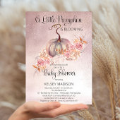 Invitation Un Petit Citrouille Fleurit Baby shower Rose