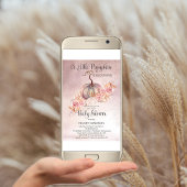 Invitation Un Petit Citrouille Fleurit Baby shower Rose