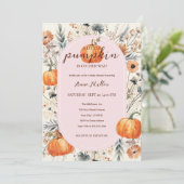 Invitation Un Petit Citrouille Floral Baby Girl Douche (Debout devant)