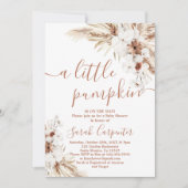 Invitation Un petit citrouille floral séché Baby Show Invitat (Devant)
