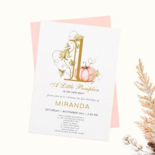 Invitation Un petit Citrouille Premier anniversaire de