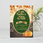 Invitation Un petit Citrouille rejoint le Patch ! Baby shower (Debout devant)