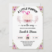 Invitation Un Petit Citrouille Se Trouve Sur Le Chemin Bébé F (Devant)