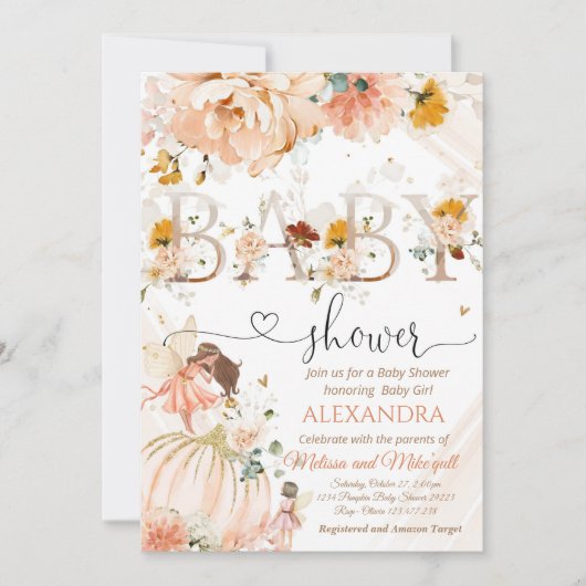 Invitation Un Petit Citrouille Se Trouve Sur Le Chemin De Bab (Devant)