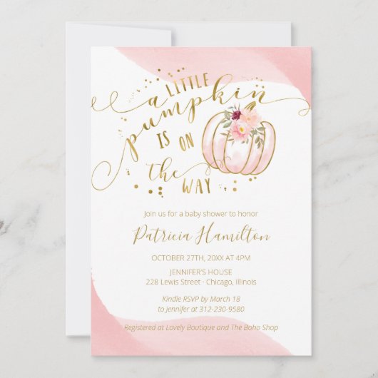 Invitation Un Petit Citrouille Se Trouve Sur Le Chemin Du Bab (Devant)