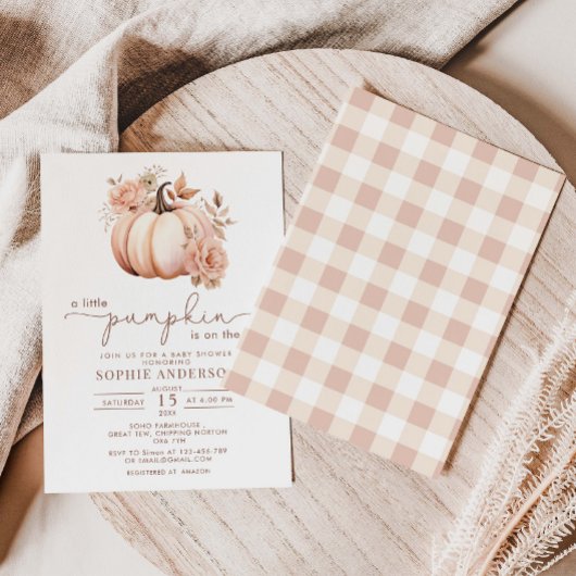 Invitation Un Petit Citrouille Se Trouve Sur Le Chemin Du Bab