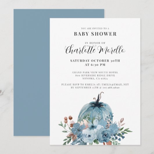 Invitation Un Petit Citrouille Se Trouve Sur Le Chemin Dusty (Devant / Derrière)