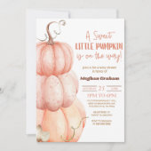 Invitation Un Petit Citrouille Sucré Est En Route ! Baby show (Devant)