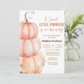 Invitation Un Petit Citrouille Sucré Est En Route ! Baby show (Debout devant)