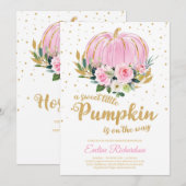 Invitation Un petit citrouille sucré est en route baby shower (Devant / Derrière)