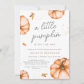 Invitation Un Petit Citrouille Sur Le Chemin Baby shower Auto (Devant)