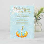 Invitation Un petit citrouille sur le chemin de l'automne béb (Debout devant)