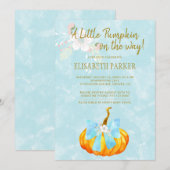 Invitation Un petit citrouille sur le chemin de l'automne béb (Devant / Derrière)