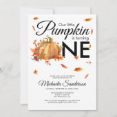 Invitation Un Petit Citrouille Tourne Un Automne Automne Anni (Devant)