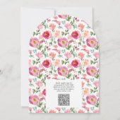 Invitation Un petit code QR Fleur sauvage Douche Aquarelle ro (Dos)