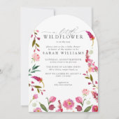 Invitation Un petit code QR Fleur sauvage Douche Aquarelle ro (Devant)