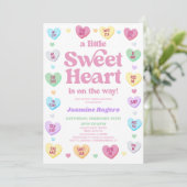 Invitation Un petit coeur doux Baby shower de la Saint-Valent (Debout devant)