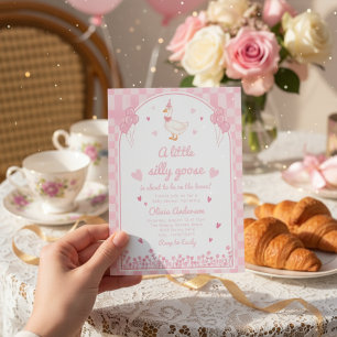 Invitation un petit coeur rose gingham floral fille