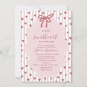 Invitation Un petit cœur sucré aquarelle est en route Bébé