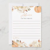 Invitation Un Petit Conseil Baby shower Citrouille Pour Les P (Devant)