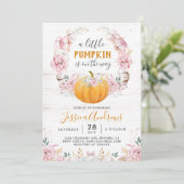 Invitation Un Petit Coton Rustique Citrouille Floral (Debout devant)