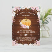 Invitation Un Petit Coton Rustique Citrouille Floral (Debout devant)