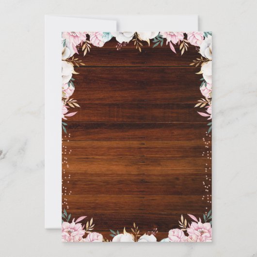 Invitation Un Petit Coton Rustique Citrouille Floral (Dos)