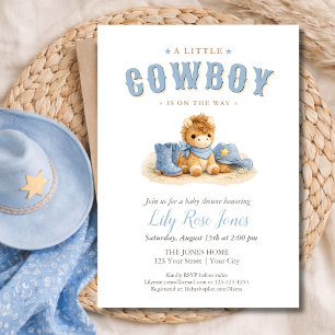 Invitation Un Petit Cow-Boy Est En Route Fête Prénatale