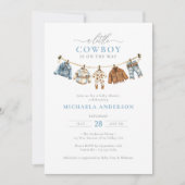 Invitation Un Petit Cow-boy Est Sur Le Chemin Du Baby shower  (Devant)