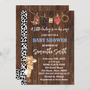 Invitation Un petit cowboy est son Way Western Baby shower