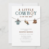 Invitation Un petit cowboy est sur le Baby shower Way Boy (Devant)