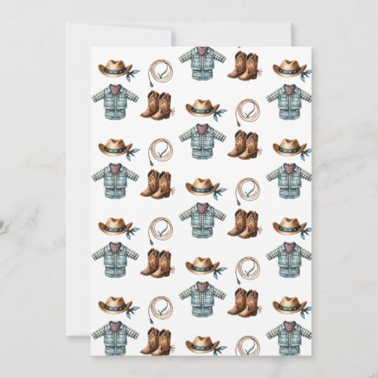 Invitation Un petit cowboy est sur le Baby shower Way Boy (Dos)