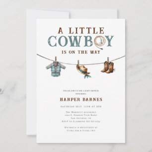 Invitation Un petit cowboy est sur le Baby shower Way Boy