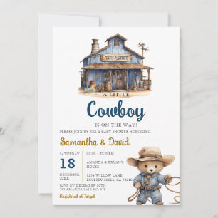 Invitation Un petit cowboy est sur le chemin Baby shower West