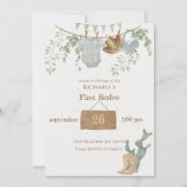 Invitation Un Petit Cowboy Premier anniversaire (Devant)