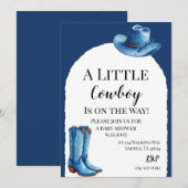 Invitation Un petit cowboy rose est en route (Devant / Derrière)